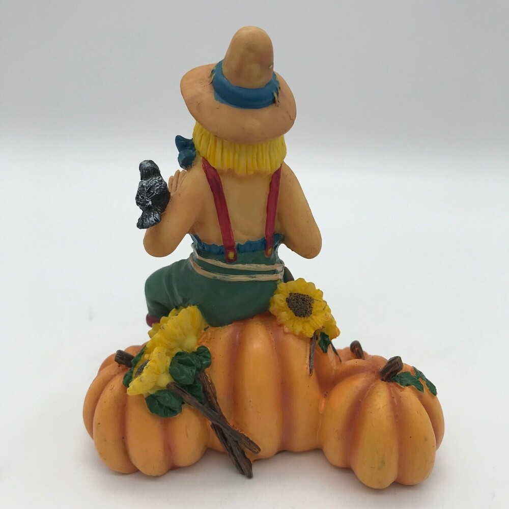 Halloween Scarecrow Figurine Fall Harvest Autumn Pumpkin 4.5 x 5 inch Resin - Picture 4 of 7